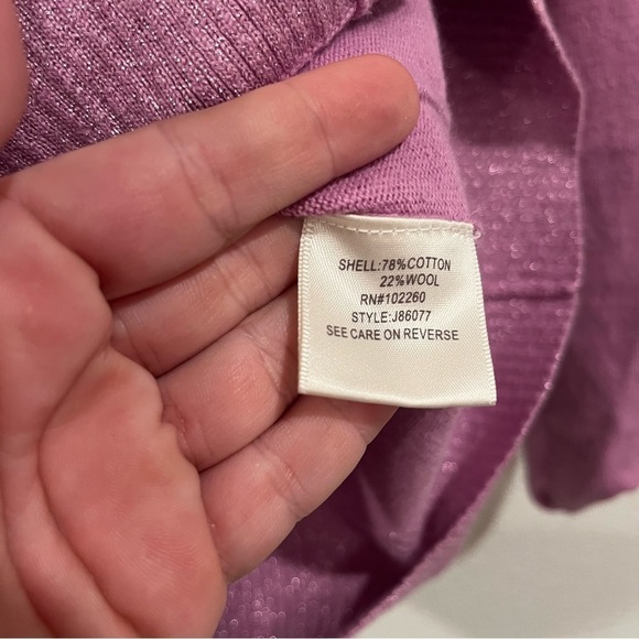 Jack: BB Dakota purple with sparkle accent button front cardigan size xsmall - Picture 5 of 8